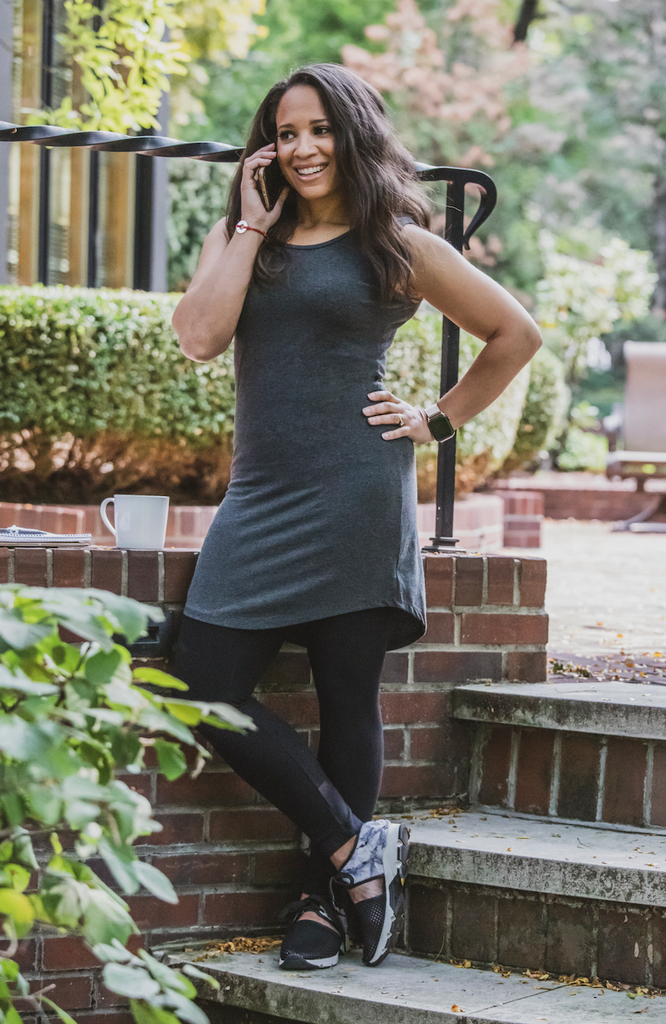 The versatile tunic tank top pieces can be dressed up or down.