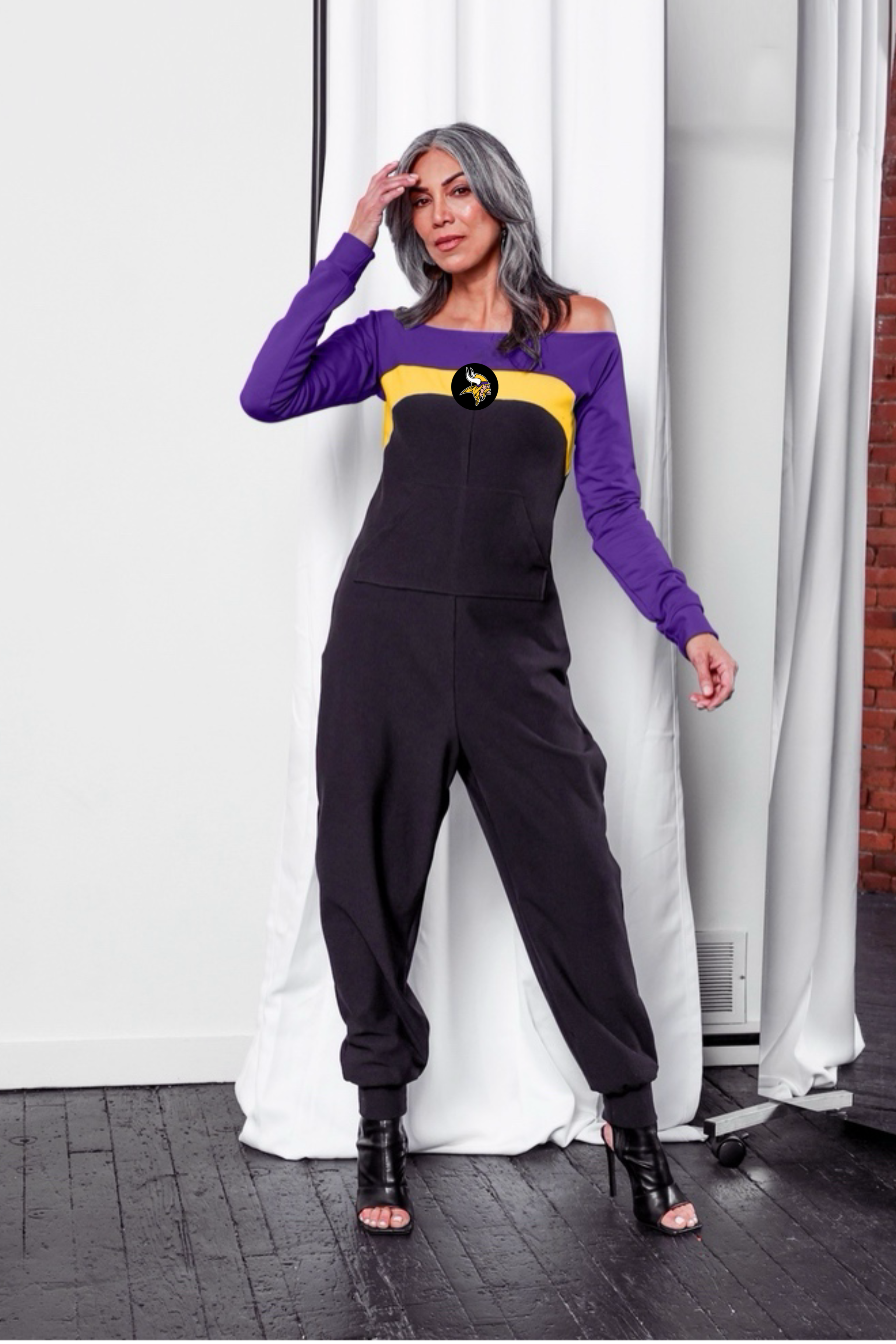 Minnesota Vikings Color Block Jumpsuit for Women (Athleisure