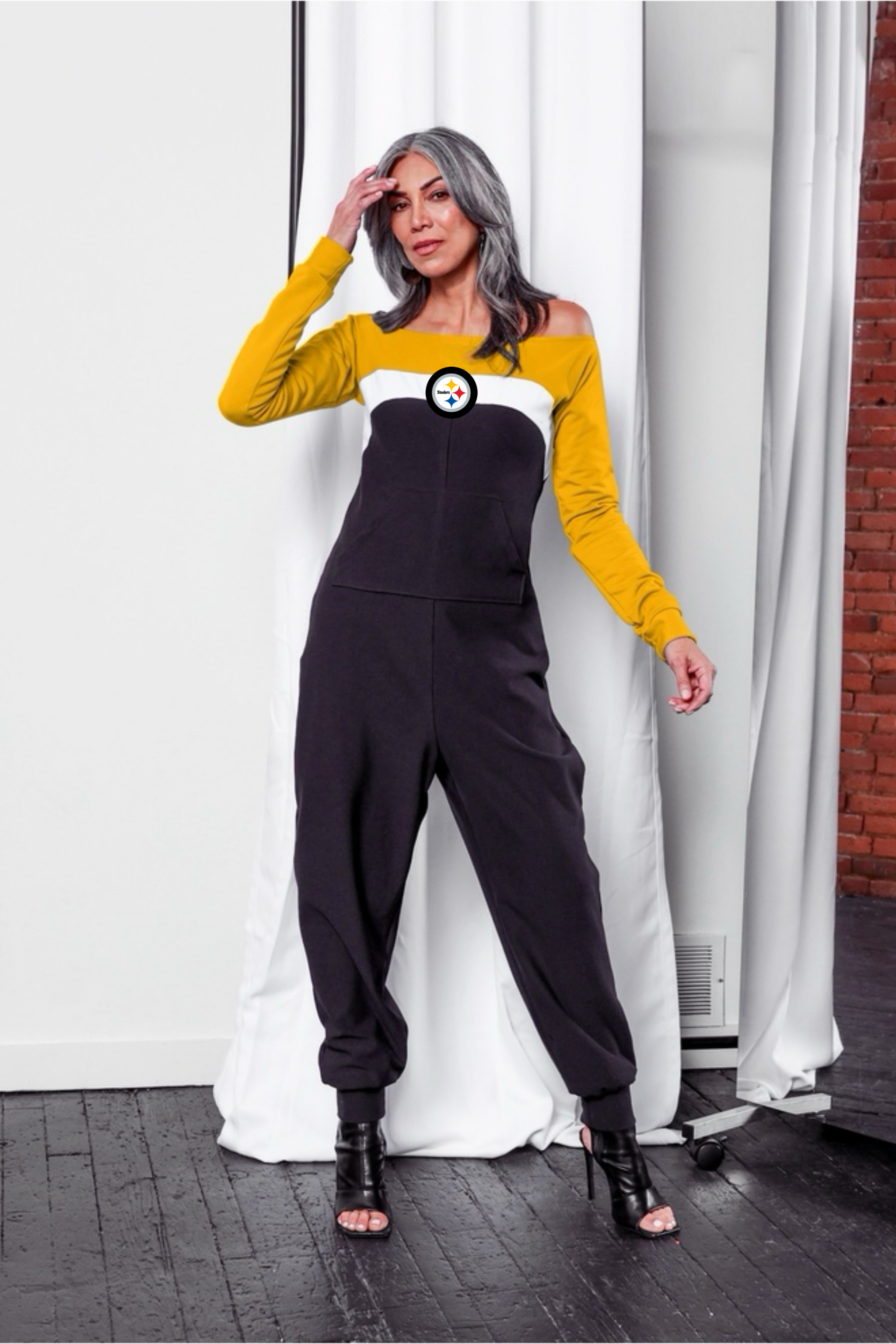 Pittsburgh Steelers Color Block Jumpsuit for Women (Athleisure