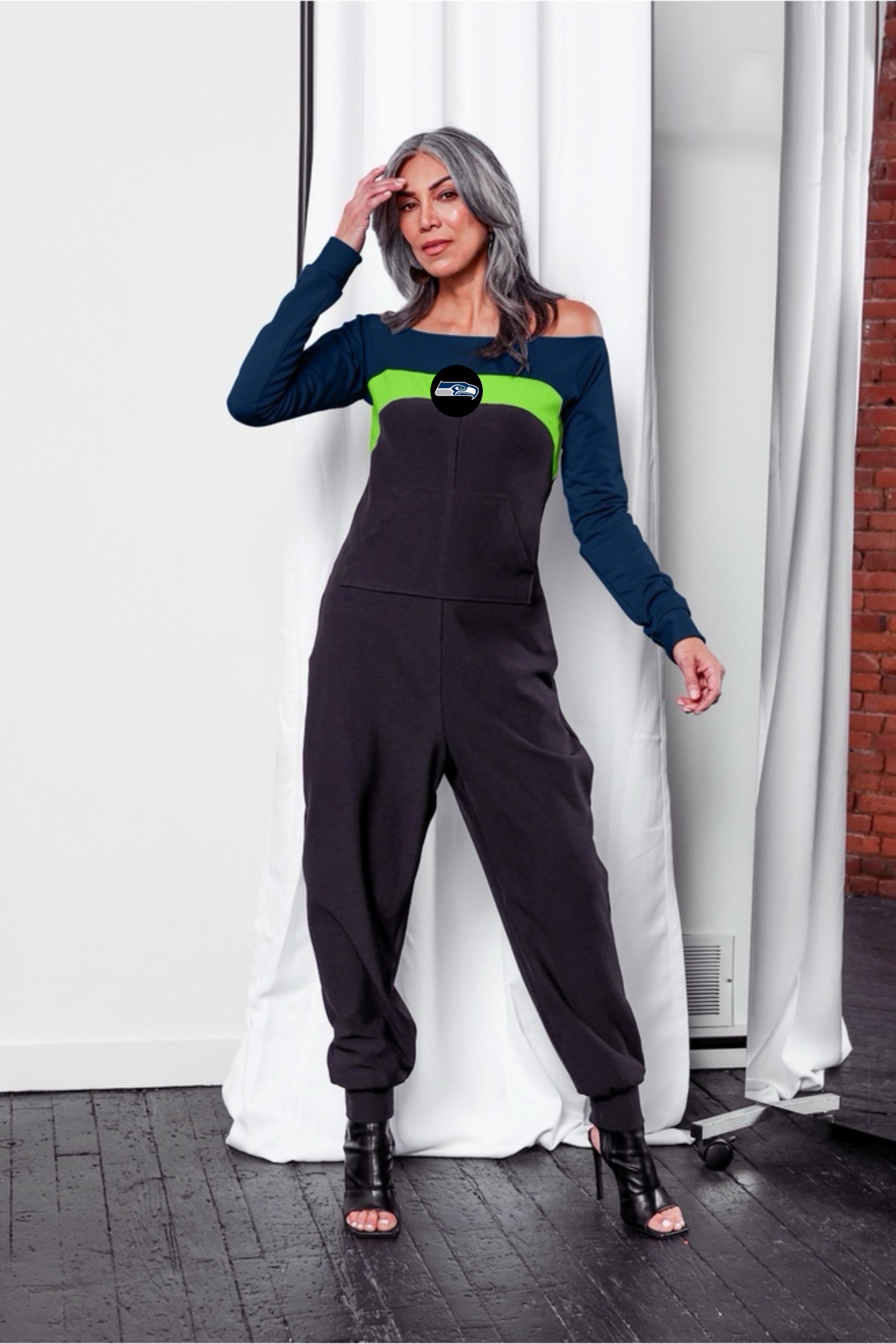 LOHEN 2025AW【新品未使用】 BAND COLOR JUMPSUIT Seattle Seahawks Color Block Jumpsuit for Women (Athleisure
