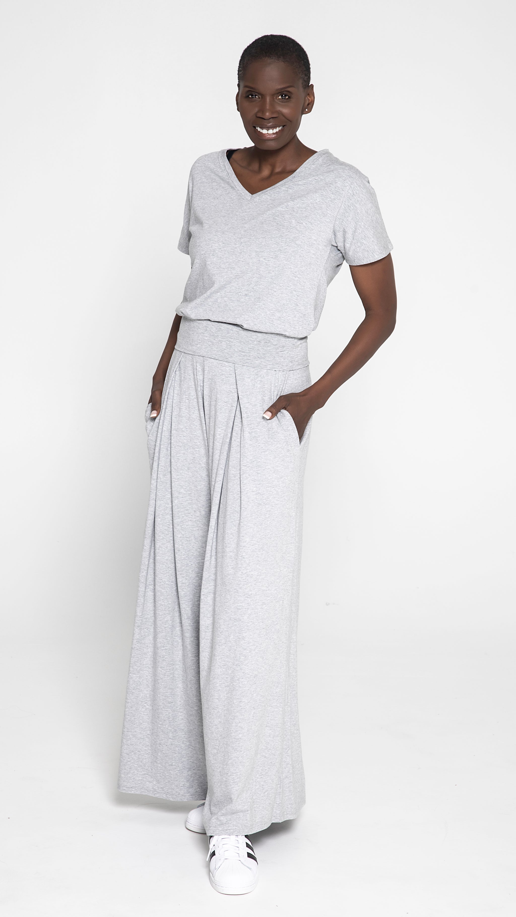 Pleated Maxi Pants Jersey- Oceana Blue – Kiya Tomlin