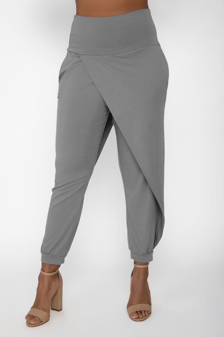 Women's High-rise Wrap Tie Wide Leg Trousers - A New Day™ Dark Gray 12 :  Target